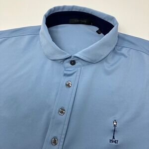 Greyson Golf Polo Mens Large Light Blue Performance Stretch Carmel Country Club